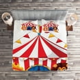 thumbnail image 2 of Ambesonne Circus Quilted Coverlet 3 Pcs, Lion and Ring Illustration, Queen Size, Multicolor, 2 of 2
