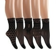 thumbnail image 6 of Stylish Sheer Mesh Patterned Short Socks for Women Lace Trim Ankle Socks for Party Outfit and Casual Gatherings, 6 of 9