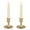 Gold-2pcs, variant on Gold Taper Candle Holder Set of 2, Hewory Short Skinny Brass Candlestick Holders, Vintage Small Low Metal Candles Sticks for Wedding Centerpieces Christmas Birthday Party Holiday Dinning Table Decor