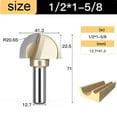 thumbnail image 2 of Gamvdout Core Box Round Cove Nose Bit Tungsten Carbide CNC Woodworking Groove Tools Router Bits for Wood 1/2 1/4 Shank Milling Cutter  ), 2 of 8