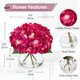 thumbnail image 2 of Flores artificiales Hollyone Hydrangea con jarrón de cristal fucsia, 2 of 6
