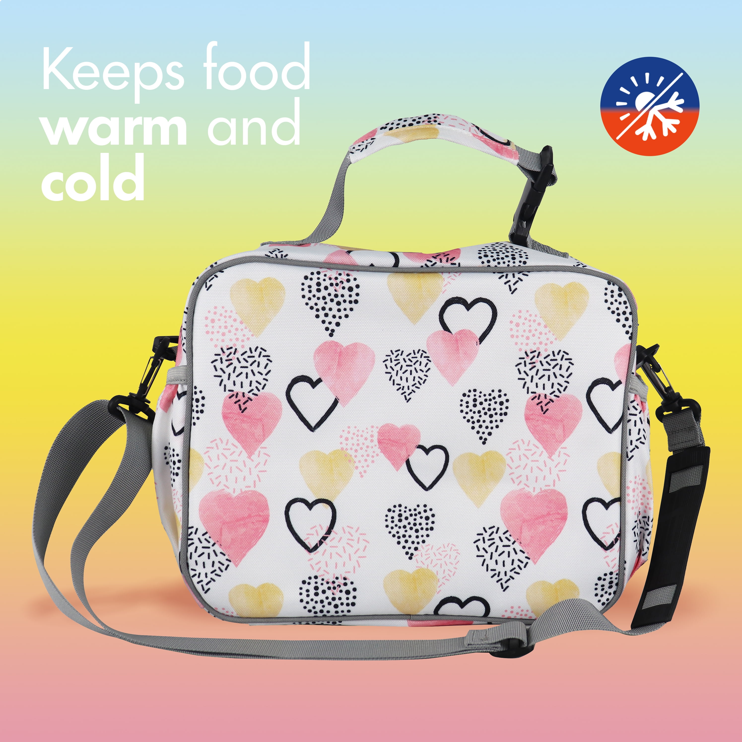 Cherry Light Weight Tiffin Box For Kids, Girls & Boys With Shoulder Strap,  Gabby Insulated & Side Bottle Holder For Keeping Food Fresh And Hot - Gray  