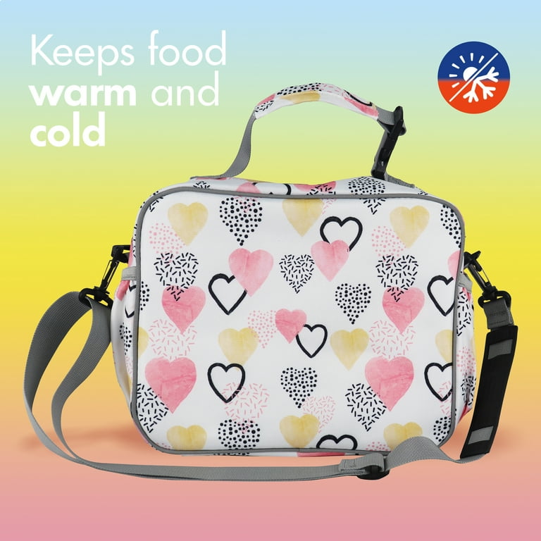 Mesa Lunch Bag for Kids - Kids Lunchbox for School, Daycare, Kindergarten - Insulated Lunch Box for Girls & Boys (Heart)