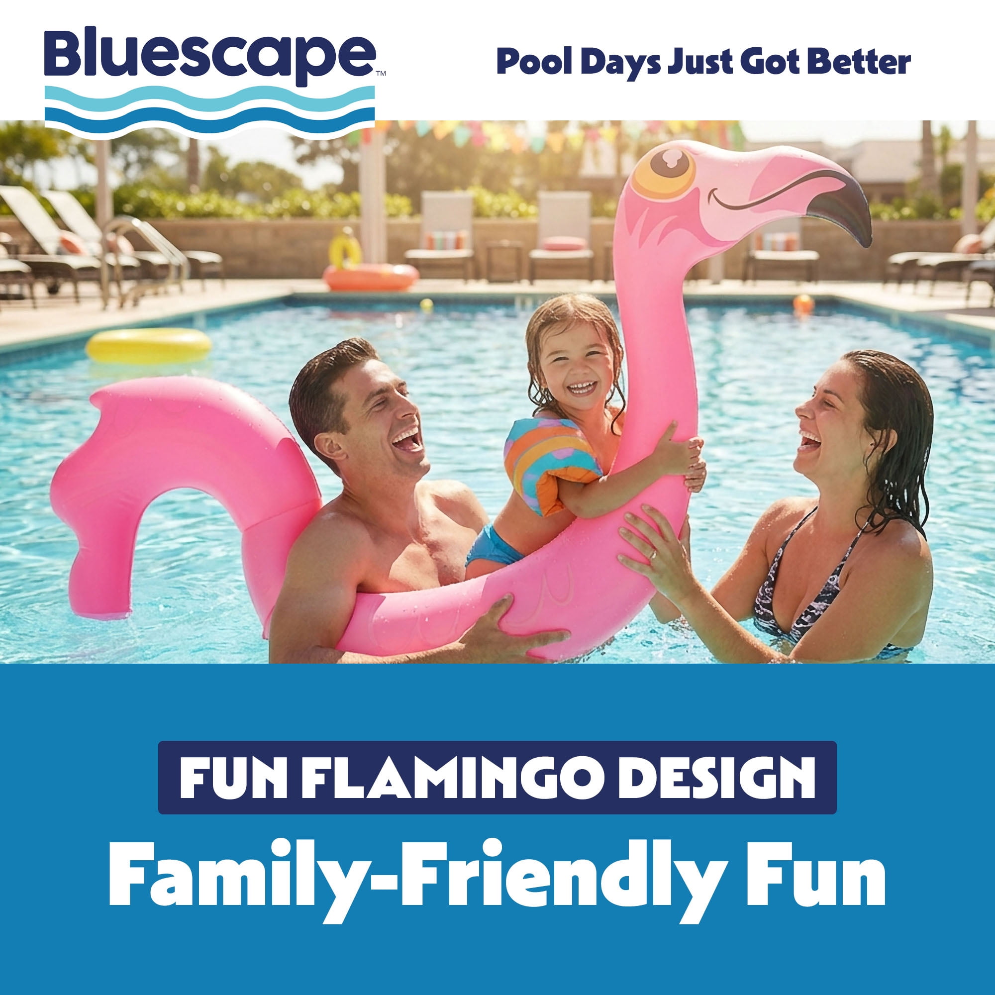 (3 pack) Bluescape Flamingo Pool Noodle – Inflatable Pink Pool Float for Kids & Adults, Fun Flamingo Design