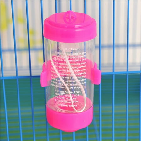 Hanging Water Bottle, Dispenser Feeder, No Drip, Leak Proof Water Kettle, 2 Size for Choice, Fit for Hamster, Guinea Pig, Rabbit, Dog Pink