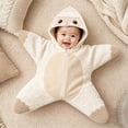 thumbnail image 2 of Starfish Lined Onesie, Soft Romper, Footie Closure Bodysuit, Fall Winter Warm Jumpsuit Outfits for Baby, 2 of 6