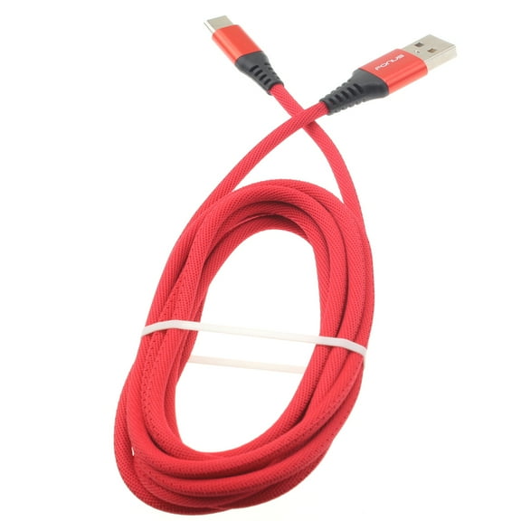 For Nokia C300/C110 - Red 10ft USB-C Cable, Type-C Charger Cord Power Wire Long Braided Fast Charge Sync High Speed for Nokia C300/C110 Phones