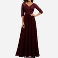thumbnail image 2 of Zshosam Women's V Neck Half Sleeves Lace Maxi Dress Elegant Dresses Gown for Wedding Guest(Red,M), 2 of 6