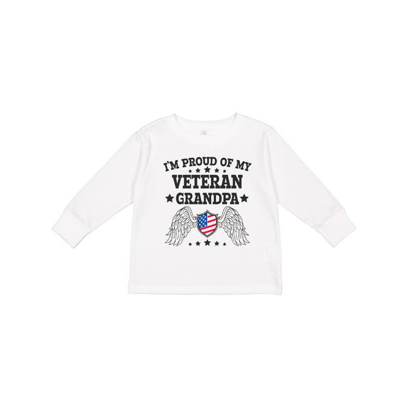 Inktastic I'm Proud of My Veteran Grandpa Boys or Girls Long Sleeve Toddler T-Shirt