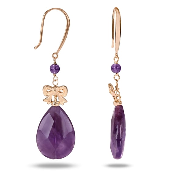 Everly Women's Amethyst Rose Gold Plated Earrings