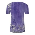 thumbnail image 5 of Cqxid525 Short Sleeve Tops For Women Summer Tops For Women 2025 Trendy Boho Floral Print Tunic Shirts Short Sleeve V Neck Tshirt Casual Loose Blouse Blue L, 5 of 5