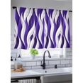 thumbnail image 5 of Sheer Curtains 54 Inch Length, Purple White Moire Semi Sheer Curtains Light Filtering Window Treatment, Modern Abstract Art Elegant Privacy Voile Drapes for Living Room Bedroom 52x54 Inch, 5 of 7
