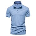 thumbnail image 1 of Nuevos Polos de algodón para hombre, Polo clásico de Color sólido, Polo de manga corta para hombre, Polo informal de negocios Social de alta calidad para hombre, 1 of 5