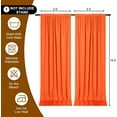 thumbnail image 3 of XWZO Backdrop Curtains for Photography, Extra Wide Rod Pocket Room Darkening Curtain Set of 2, Blackout Party Curtains for Wedding Decorations Stage Birthday Family Gatherings, Orange, 5ft x 10ft, 3 of 8