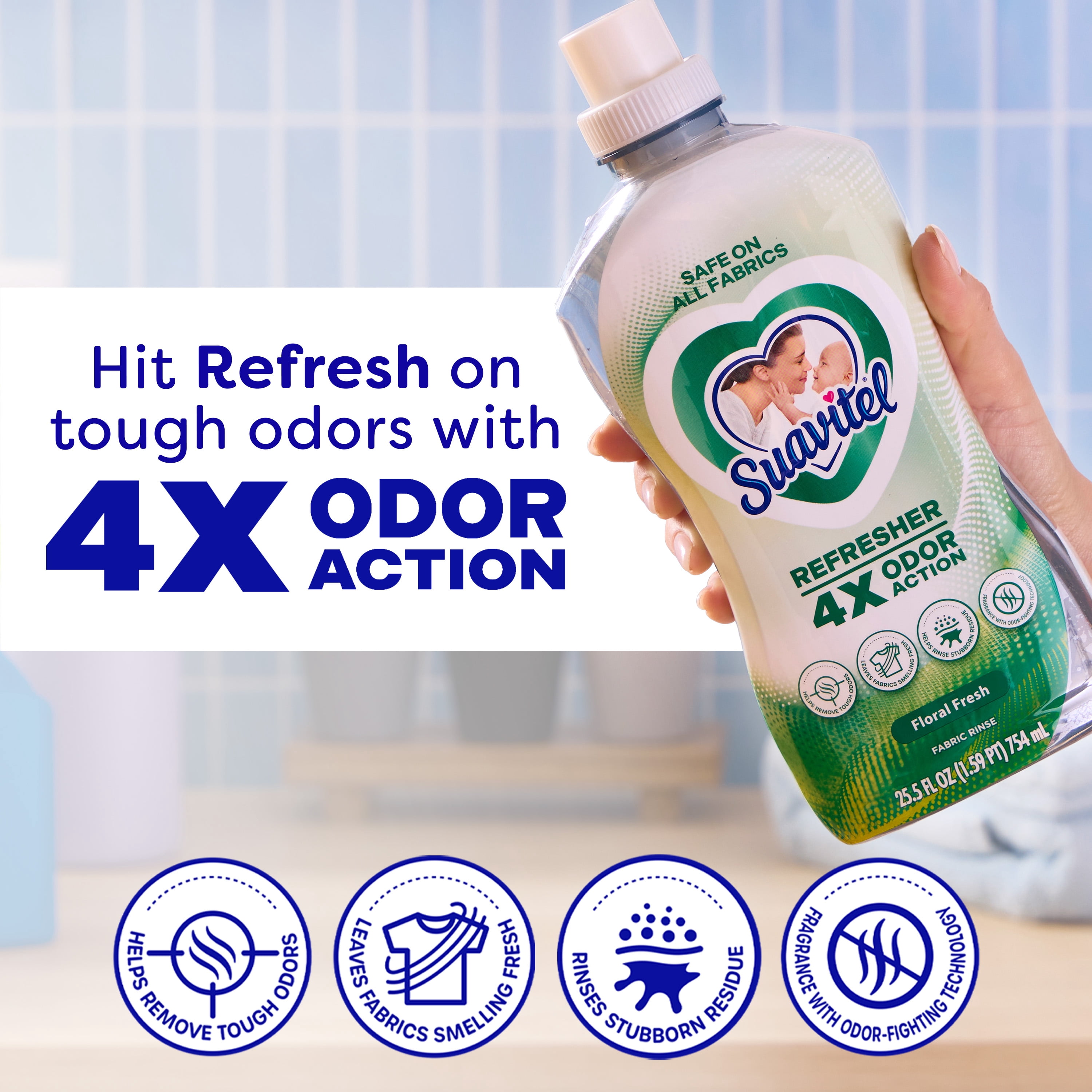 Suavitel Ultimate Freshness Laundry Bundle: Morning Sun Liquid Softener and Dryer Sheets, and Floral Fresh Fabric Rinse