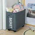 thumbnail image 4 of Fall Savings! PRETXORVE Laundry Basket, Laundry Basket with Wheels, Collapsibles Laundry Hamper with Wheels Water Proof Rolling Clothes Hamper Basket Bin for Dirty Clothes Storage, 4 of 7