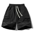 thumbnail image 4 of Men's Cargo Shorts Nylon Ice Silk Cargo Shorts with Pockets Summer Casual Sports Shorts Black L, 4 of 4