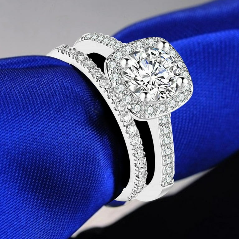 women ring rhinestone men jewelry rings size 6-11 alloy gift finger couples