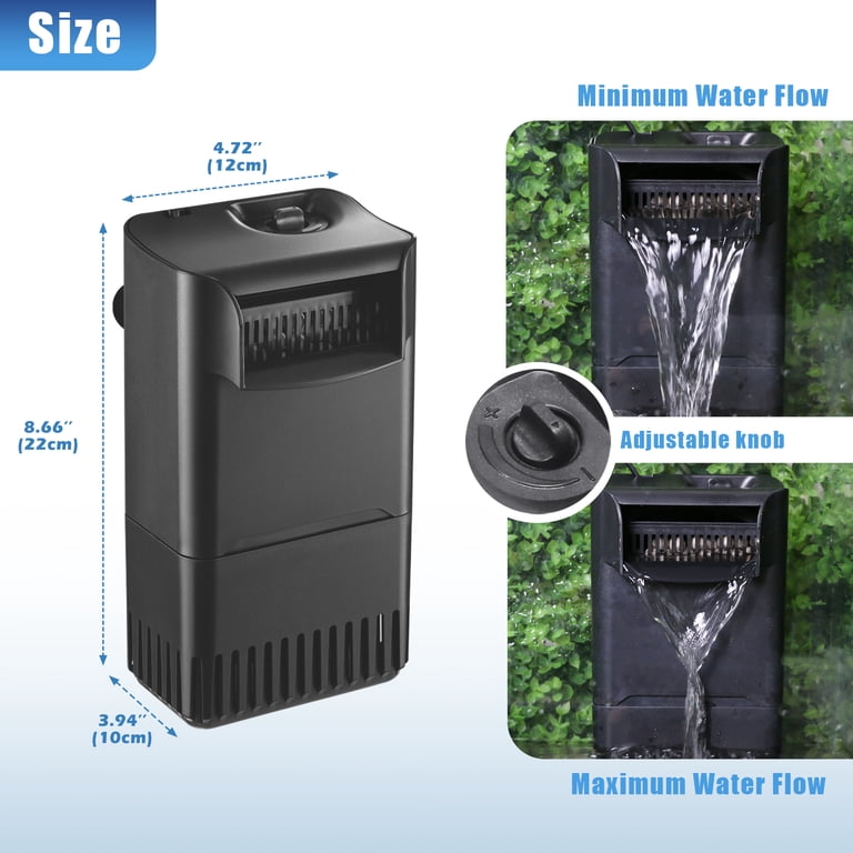 Internal Turtle Tank Filter with Bio-Balls, 222 GPH photo 6