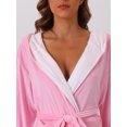 thumbnail image 5 of INSPIRE CHIC Women's Fluffy Hooded Bathrobe Plush Long Spa Robe M Pink, 5 of 6