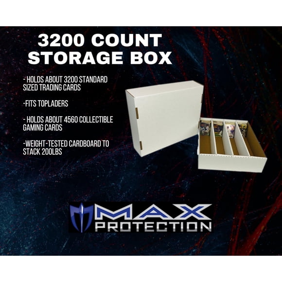(10) 3200 Count Corrugated Cardboard Storage Boxes By Max Pro For Baseball, Football, Basketball, Hockey, Nascar, Sportscards, Gaming & Trading Cards Collecting Supplies Full Lid