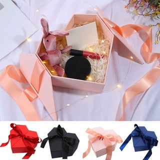 JOHOUSE Gift Box, 8 Inches Large Pink Gift Box, with Cover Ribbon and Lafite for Wedding, Christmas Gifts, Valentines Day ?