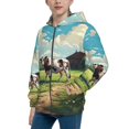 thumbnail image 2 of Kdxio Prairie Pasture Cow Pattern Kids Boys Girls Zip Up Hoodie 3D Printed Hooded Sweatshirt Hoody Coat with Pocket 7-12 Y-Medium, 2 of 6