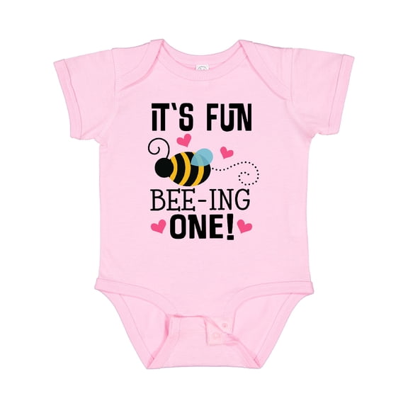 Inktastic Babys First Birthday Bee One Year Old Girls Baby Bodysuit