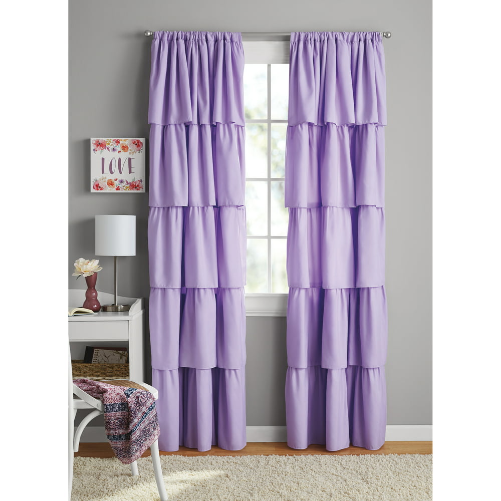 Your Zone Ruffle Girls Bedroom Single Curtain Panel 420 X 840