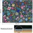 thumbnail image 2 of Office Chair Mat for Hardwood & Tile Floor,Boho Floral 36"x48" Office Computer Chair Mat for Rolling Chairs,Under Desk Non Slip Gaming Rug,Rubber Backing Large Low-Pile Carpet Protector Mat(Cyanblue), 2 of 6