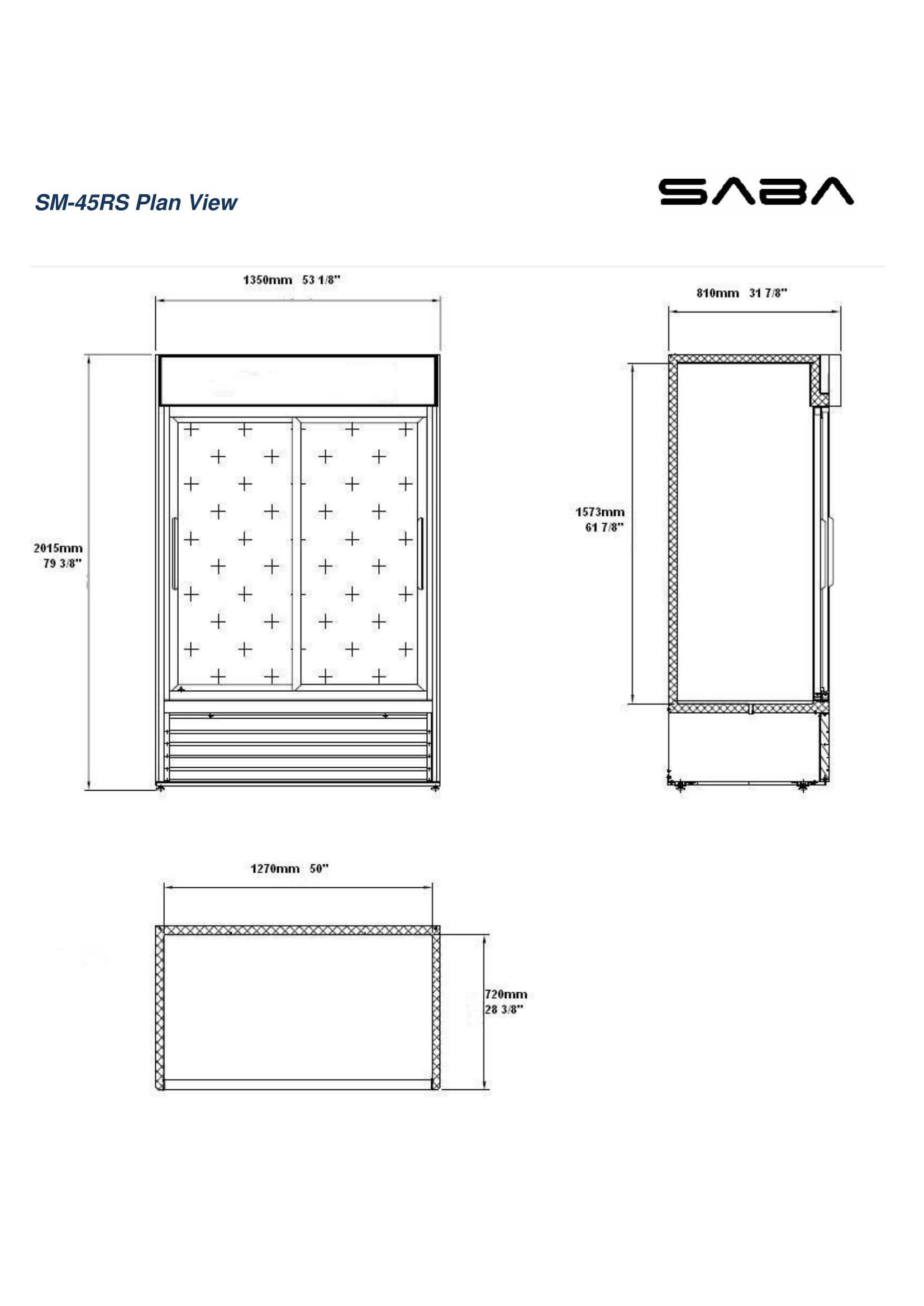 Heavy Duty Commercial 45 cu ft Glass (2 Door) Merchandiser Refrigerator with Slinding Door