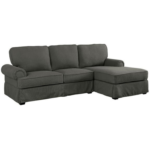 Furniture of America Fontina Transitional Fabric Right Facing Sectional in Gray