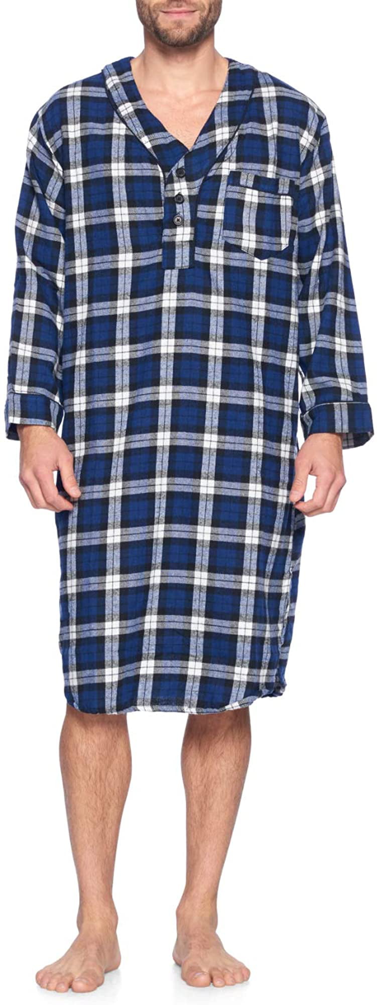 Ashford & Brooks Mens Flannel Long Sleeve Sleep Nightshirt