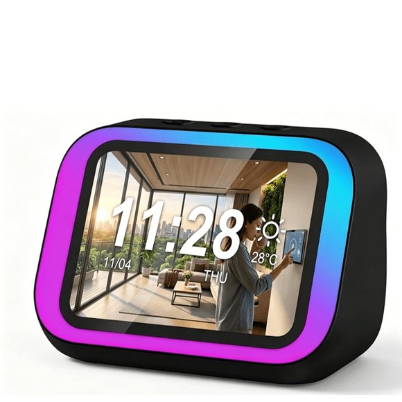 TF26 PRO Altavoz Bluetooth inteligente--4 pulgadas, pantalla HD y asistente de voz