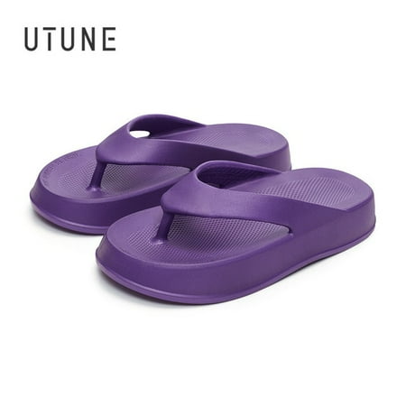 

UTUNE Flip Flops Women and Men Summer Shoes Outdoor Slippers EVA Rubber Platform Beach Slides With Thick Cushion Non-slip