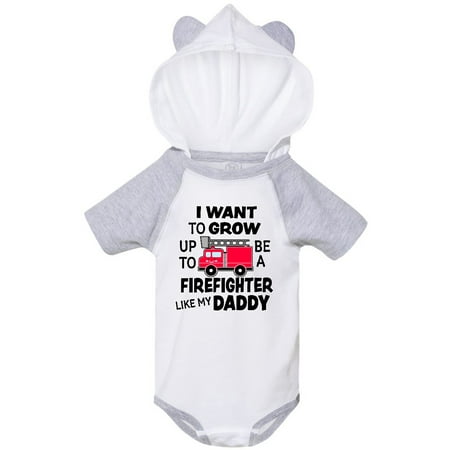 

Inktastic I Want To Grow up To Be a Firefighter Like My Daddy Gift Baby Boy or Baby Girl Bodysuit
