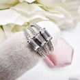 thumbnail image 3 of Silver & Stone Jewels Baguette CZ Band Ring Glamorous Silver Tone Bridal or Engagement Gift for Her, 3 of 5