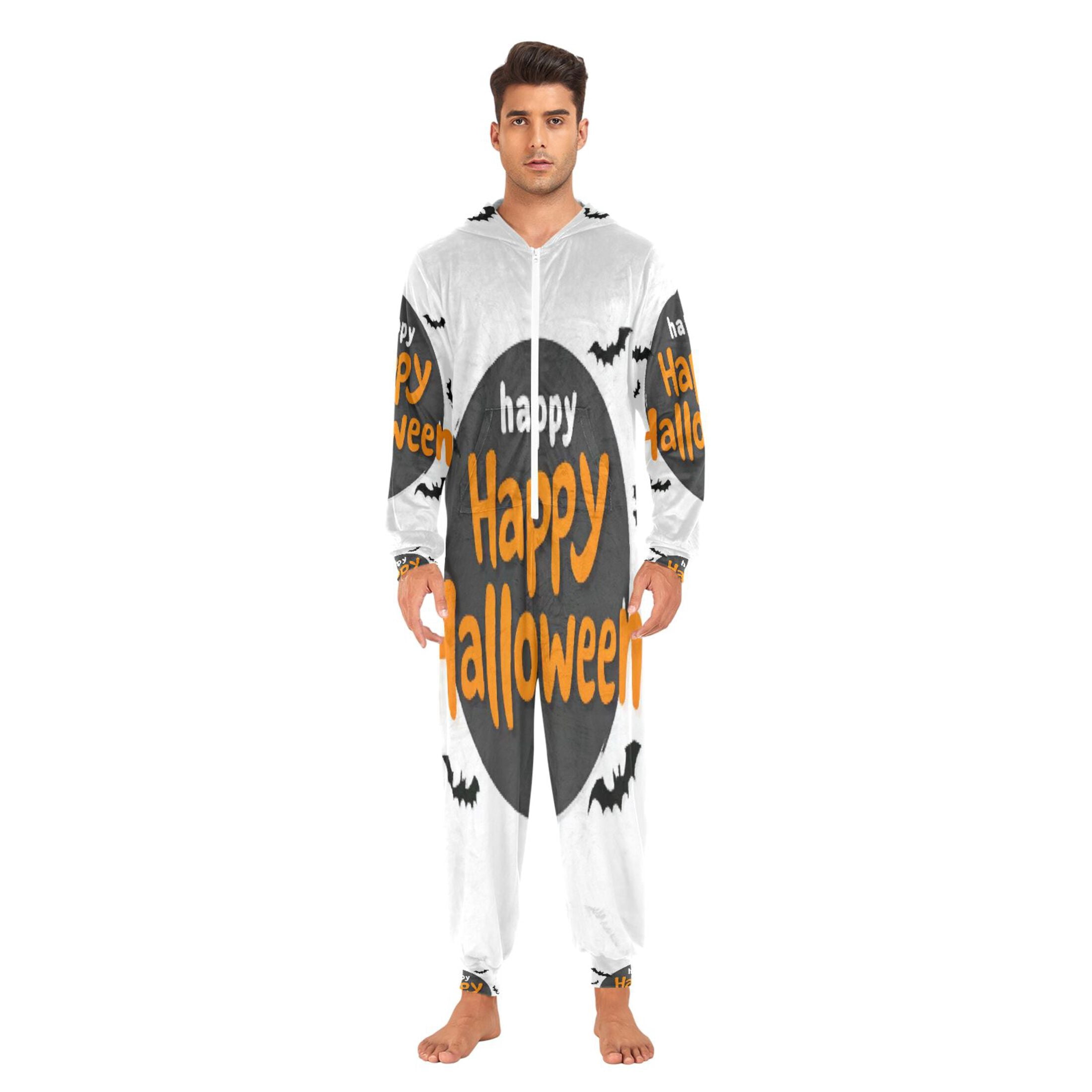 IAUYY Unisex Adult Onesie Pajamas Ultra-Soft Crystal-Soft Fabric, Halloween Adult Onesie Pajamas Adults,With a Zipper Plus Size Onesie Pajamas, Black Circular Outline
