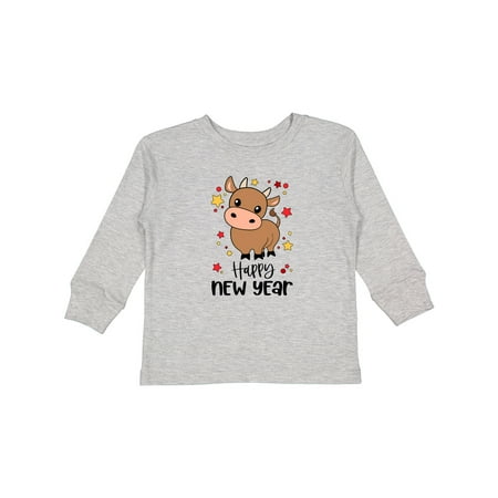 

Inktastic Happy New Year Cute Ox Gift Toddler Boy or Toddler Girl Long Sleeve T-Shirt