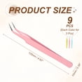 thumbnail image 2 of 9Pcs Curved Pointed Craft Tweezers with Protective Cover for Eyelash Extensions, 2 of 7