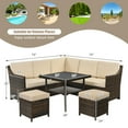 thumbnail image 2 of Patiojoy 6PCS Patio Rattan Furniture Set All-Weather Sectional Cushioned Sofa Ottoman Dining Table Lower Shelf, 2 of 9