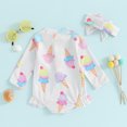 thumbnail image 3 of Bagilaanoe Newborn Baby Girl One-Piece Swimsuit Floral Print Long Sleeve Zipper Rashguard Swimwear 6M 12M 18M 24M Infant Ruffle Bathing Suit, 3 of 8