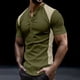 thumbnail image 1 of Ceisia Men's Spring Gift Casual Solid Color Button-Up Round/Crew Neck Short Sleeve Shirt - Comfortable Daily Outdoor Wear, 1 of 7