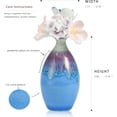 thumbnail image 2 of Small Ceramic Blue Snow Pottery Vase with Five Ceramic Flowers, 2 of 8