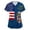 Blue-C#4026, variant on Trgacdwlo S-5XL Plus Size 4th of July Womens Scrub Tops Stretchy V Neck Short Sleeve America 250th Anniversary Nurse Working Uniforms with Pocket