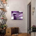 thumbnail image 2 of Geometric Purple Wall Art For Living Room/Bedroom, Canvas Bathroom Decor Wall Art Kitchen Office Framed Wood Oil Painting Picture, Contemporary Abstract Painting White 12"x16", 2 of 6