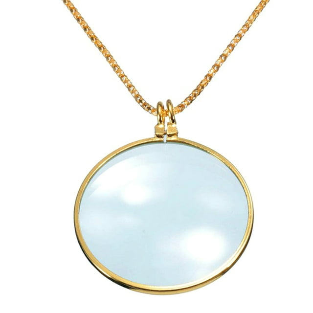 MIANGASTORE Loupe de Lecture en Verre avec Chaînes pour Collier Suspendu (5X)