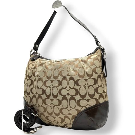 Pre-Owned Coach Laura Signature Shoulder Bag/Handbag F17400 Canvas Patent Leather ... (Good)