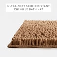 thumbnail image 3 of Soft Absorbent Chenille Bath Mat Rug with Anti-Skid Rubber Backing, 24 x 17, Mocha, by Noble Linens, 3 of 10