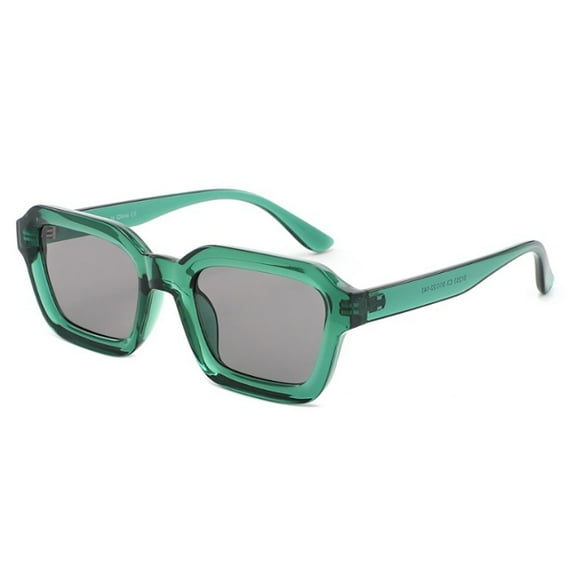 Dark Green Frame Sunglasses - Green Lens UV Protection Fresh Casual Eyewear
